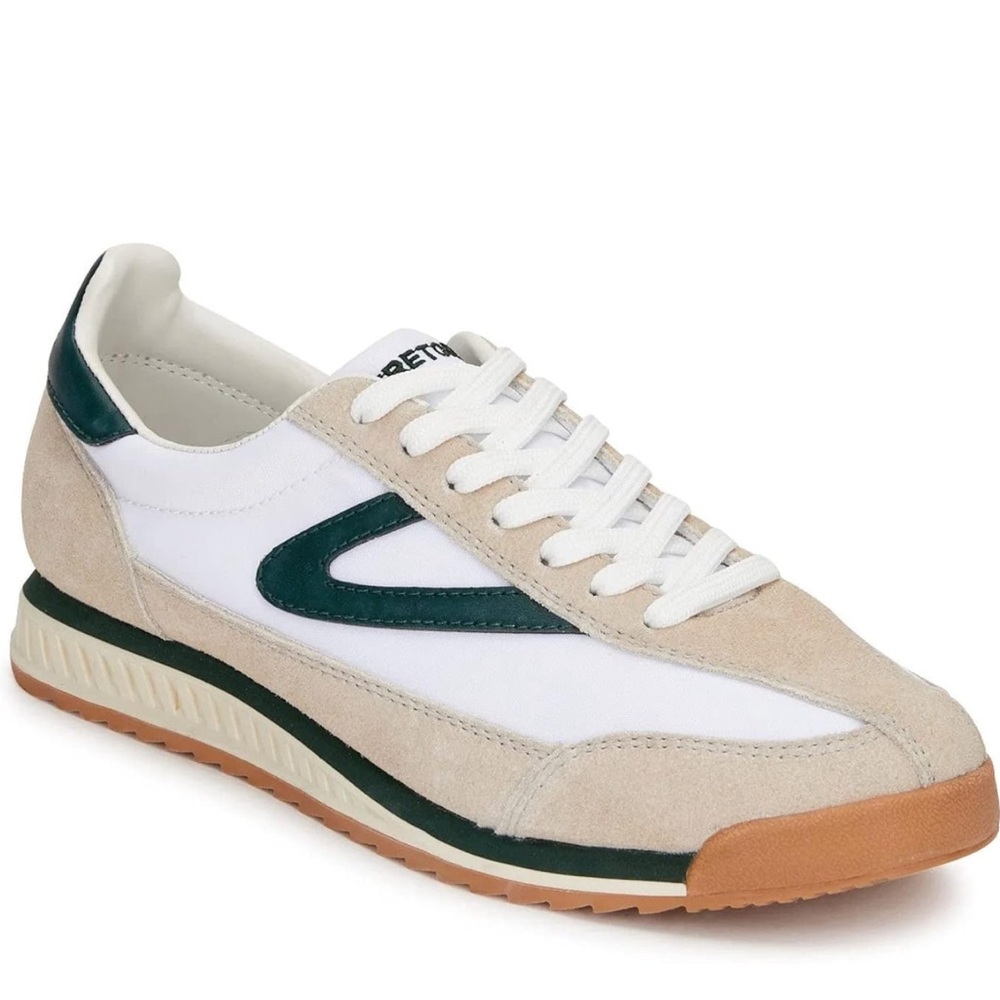 Tretorn Women Rawlins Lace up Sneakers Green and White Size 10 Medium